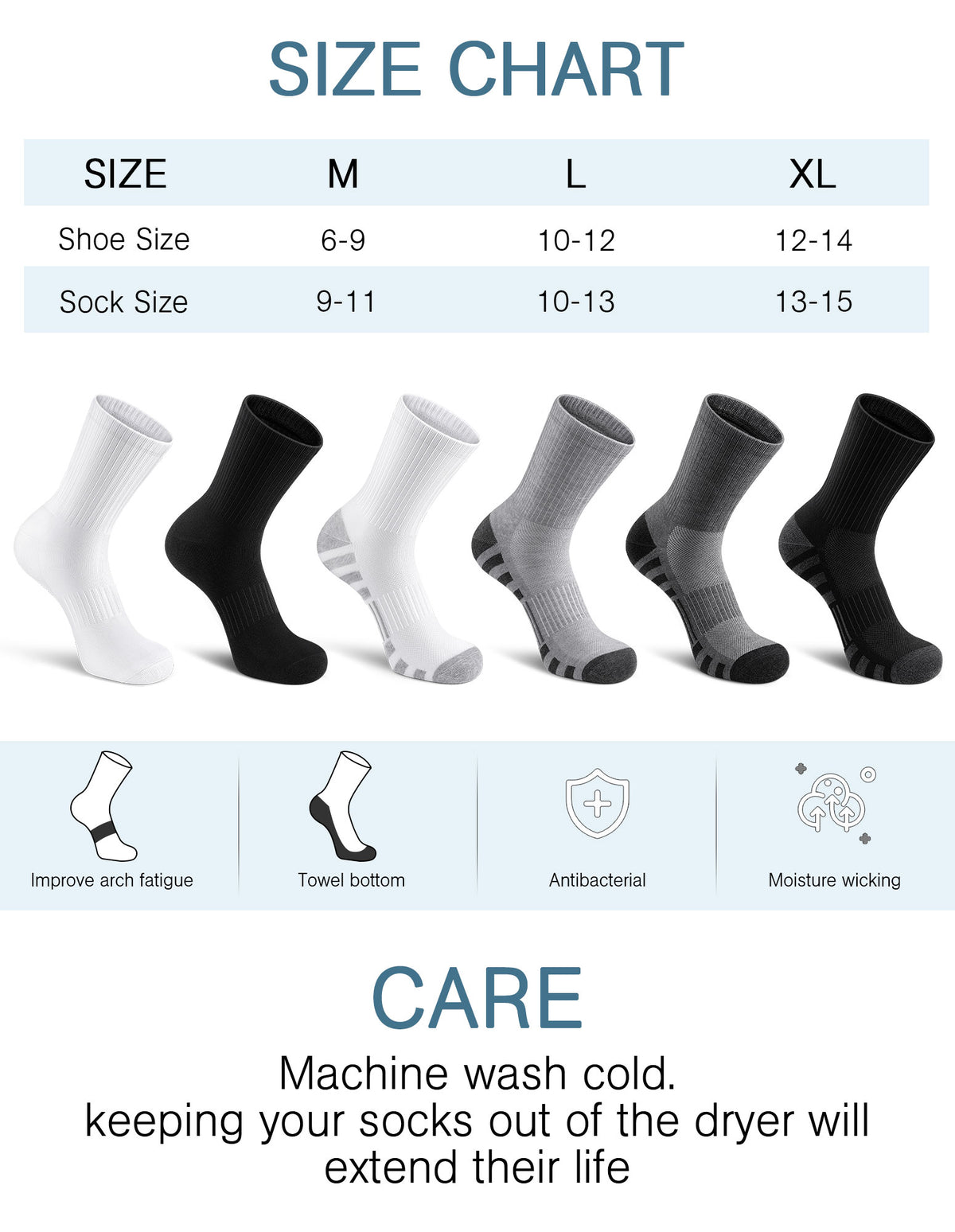 Airacker crew athletic socks - product image 29