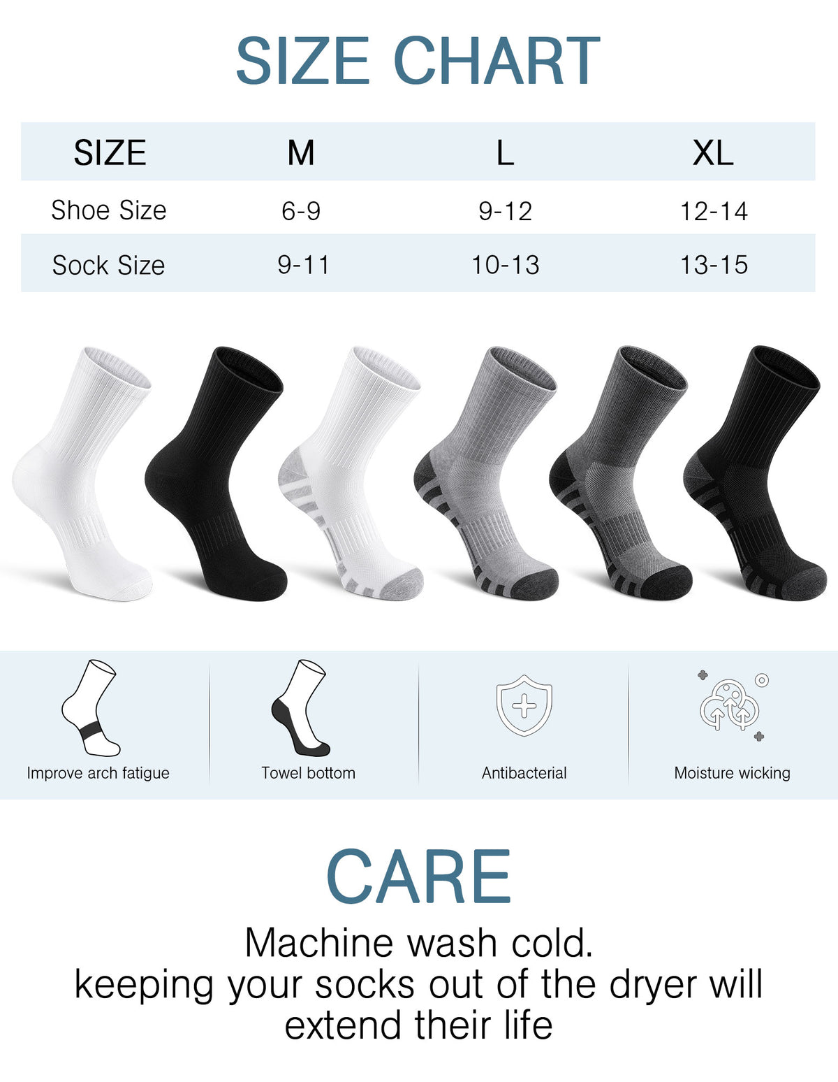 Airacker crew athletic socks - product image 37