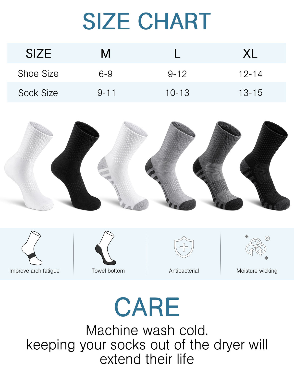 Airacker crew athletic socks - product image 44