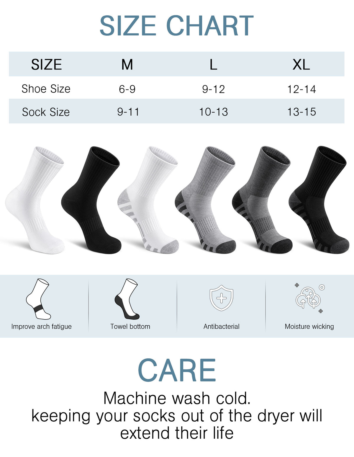 Airacker crew athletic socks - product image 71