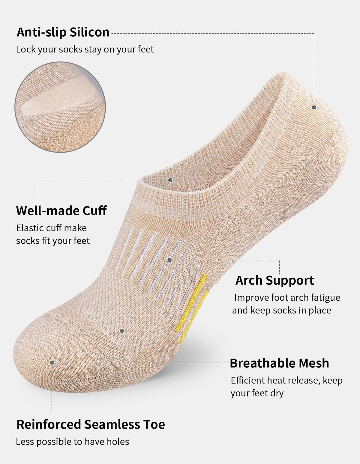 Airacker no show athletic socks - product image 6