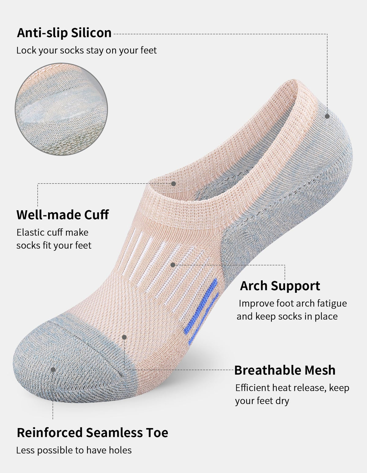 Airacker no show athletic socks - product image 12