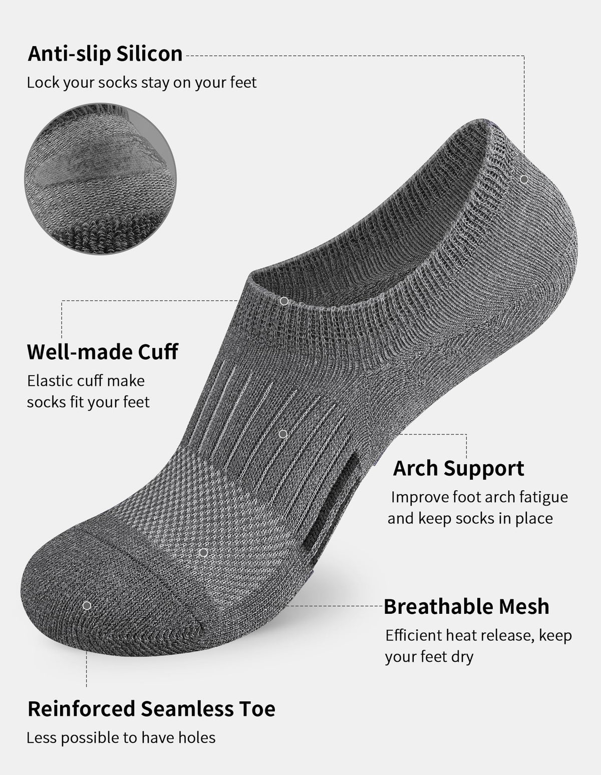 Airacker no show athletic socks - product image 19