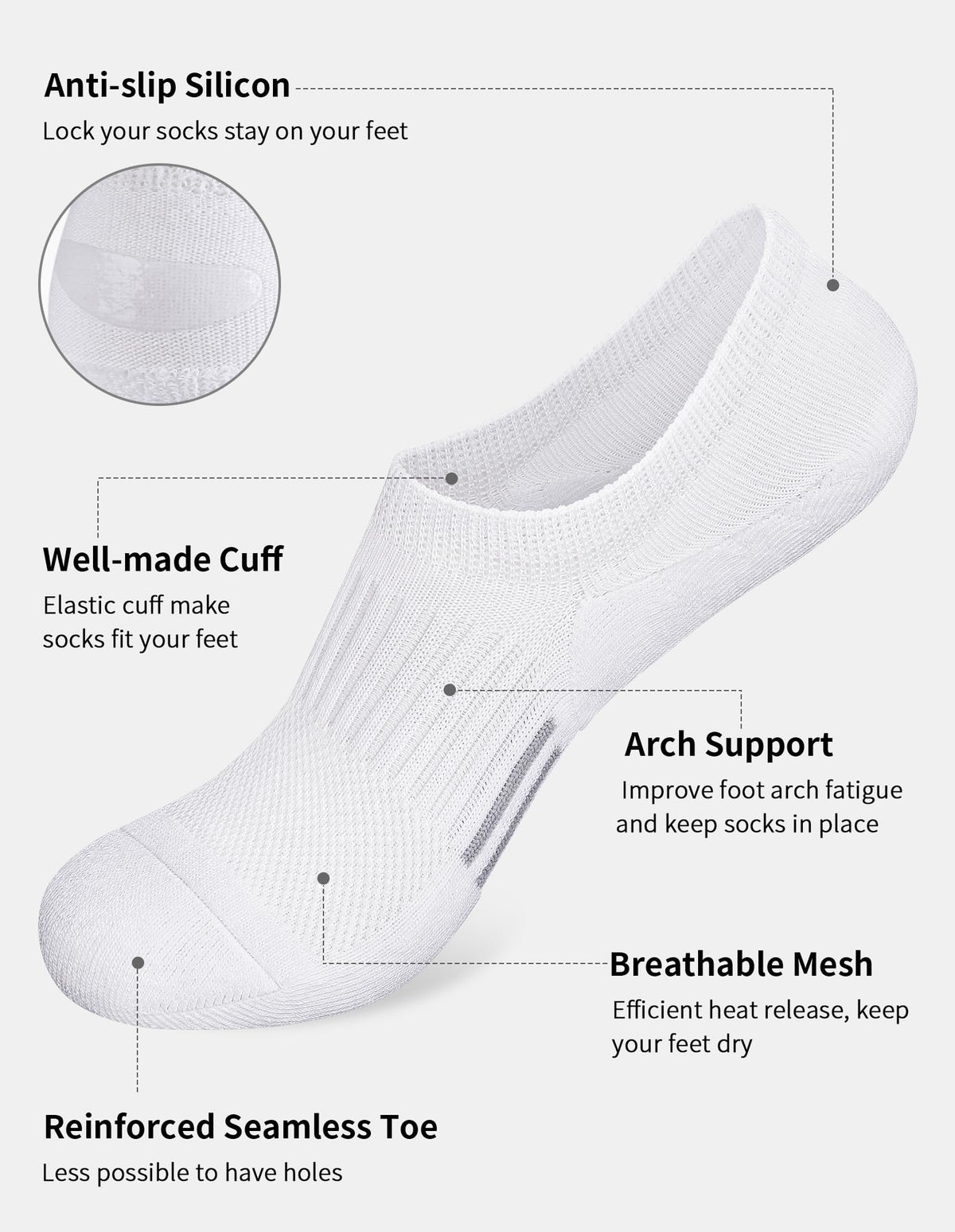 Airacker no show athletic socks - product image 24