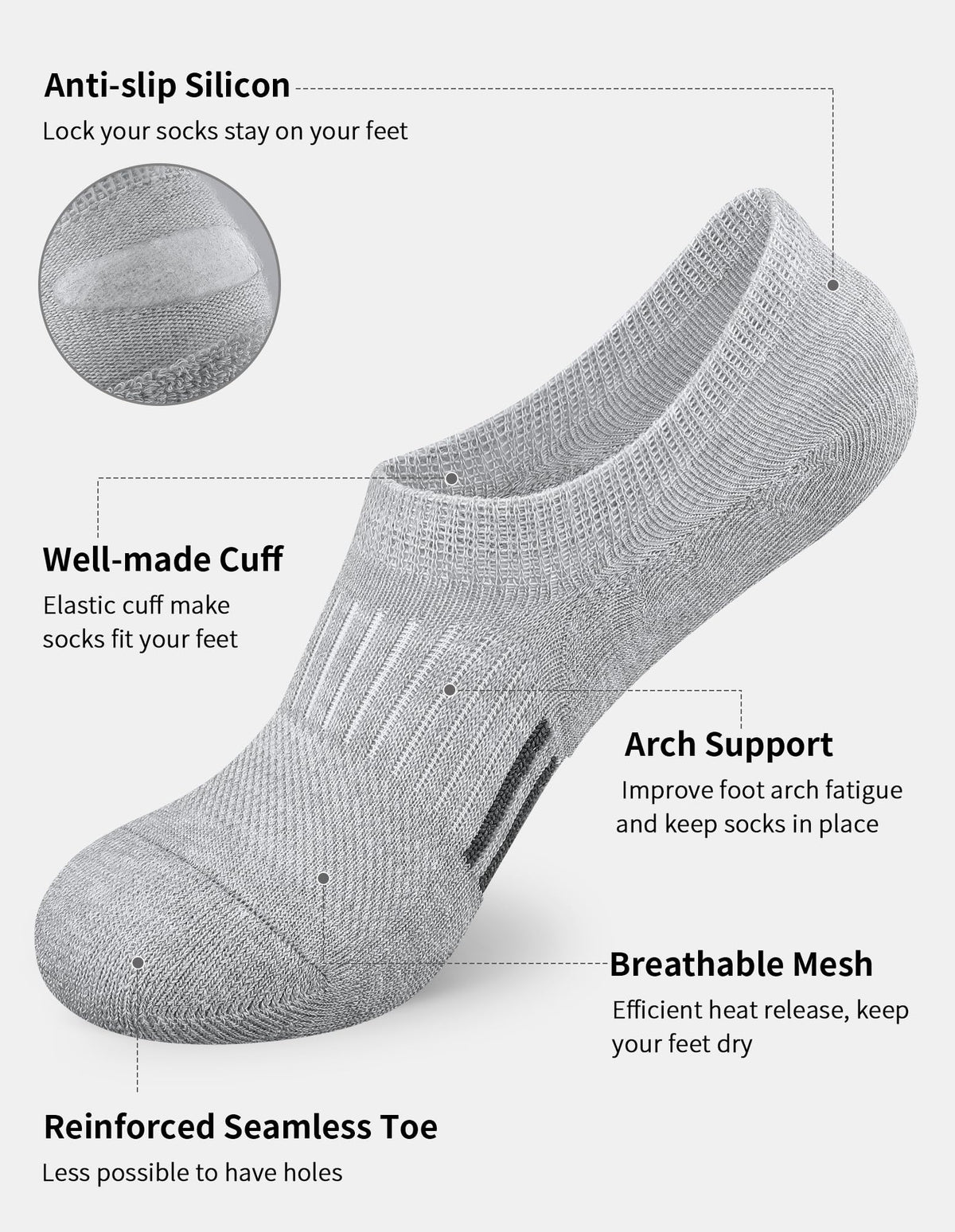 Airacker no show athletic socks - product image 31