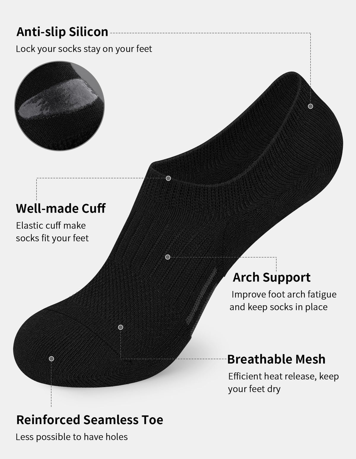 Airacker no show athletic socks - product image 38