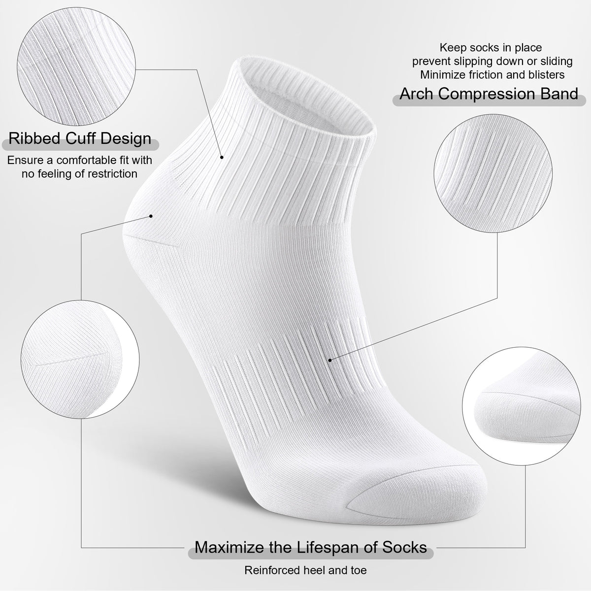 Airacker quarter athletic socks - product image 24