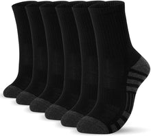 将图片加载到图库查看器，Airacker Athletic Socks Sport Running Calf Socks Performance Cushioned Breathable Crew Socks for Men Women(6 Pairs)
