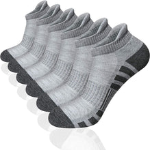 将图片加载到图库查看器，Airacker Ankle Athletic Running Socks Cushioned Breathable Low Cut Sports Tab Socks for Men and Women (6 Pairs)
