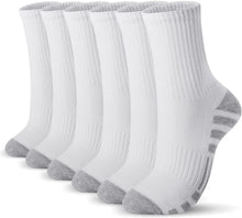 将图片加载到图库查看器，Airacker Athletic Socks Sport Running Calf Socks Performance Cushioned Breathable Crew Socks for Men Women(6 Pairs)
