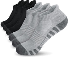 将图片加载到图库查看器，Airacker Ankle Athletic Running Socks Cushioned Breathable Low Cut Sports Tab Socks for Men and Women (6 Pairs)
