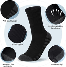 将图片加载到图库查看器，Airacker Athletic Socks Sport Running Calf Socks Performance Cushioned Breathable Crew Socks for Men Women(6 Pairs)
