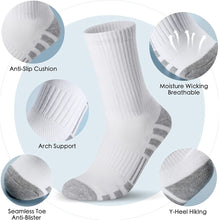 将图片加载到图库查看器，Airacker Athletic Socks Sport Running Calf Socks Performance Cushioned Breathable Crew Socks for Men Women(6 Pairs)
