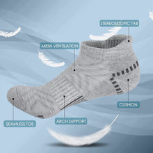 将图片加载到图库查看器，Airacker Ankle Athletic Running Socks Cushioned Sports Low Cut Tab Socks for Men &amp; Women
