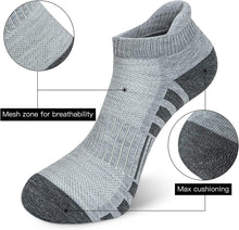 将图片加载到图库查看器，Airacker Ankle Athletic Running Socks Cushioned Breathable Low Cut Sports Tab Socks for Men and Women (6 Pairs)
