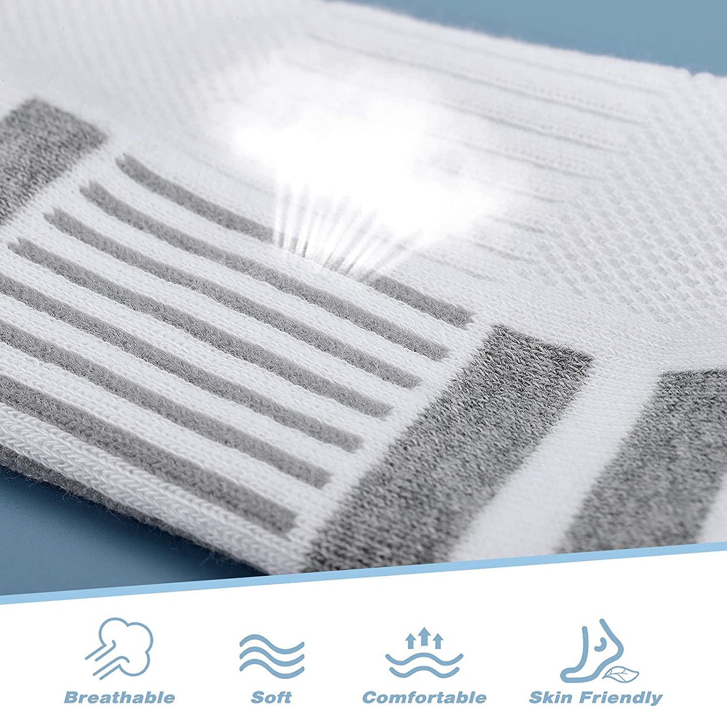 Athletic Running Ankle Socks, Low Cut Cushioned Performance Anti-Blister Tab Sports Socks for Men Women 6 Pairs