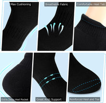 将图片加载到图库查看器，Airacker Ankle Athletic Running Socks Cushioned Sports Low Cut Tab Socks for Men &amp; Women
