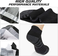 将图片加载到图库查看器，Airacker Ankle Athletic Running Socks Cushioned Breathable Low Cut Sports Tab Socks for Men and Women (6 Pairs)
