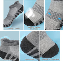 将图片加载到图库查看器，Airacker Ankle Athletic Running Socks Cushioned Breathable Low Cut Sports Tab Socks for Men and Women (6 Pairs)
