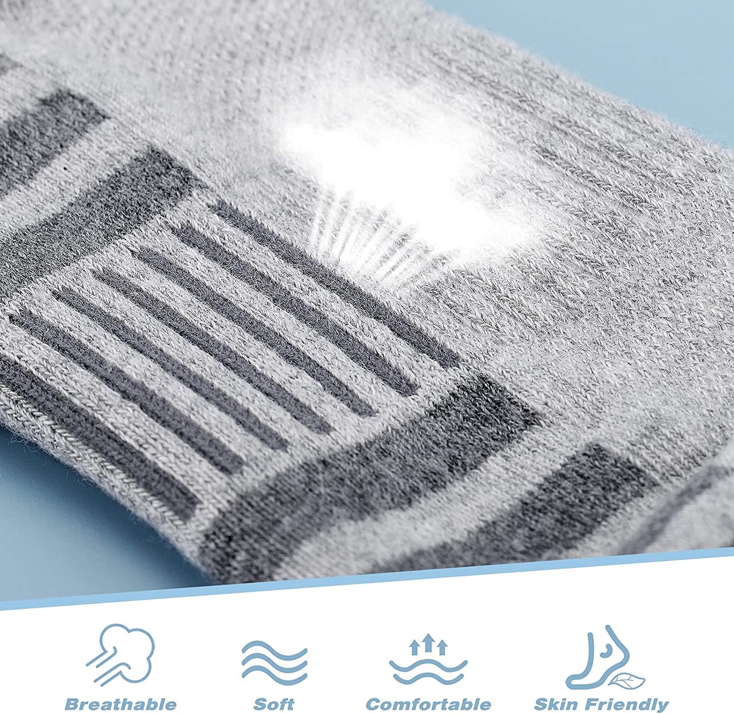 Athletic Running Ankle Socks, Low Cut Cushioned Performance Anti-Blister Tab Sports Socks for Men Women 6 Pairs