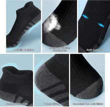 将图片加载到图库查看器，Airacker Ankle Athletic Running Socks Cushioned Breathable Low Cut Sports Tab Socks for Men and Women (6 Pairs)
