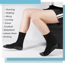 将图片加载到图库查看器，Airacker Athletic Socks Sport Running Calf Socks Performance Cushioned Breathable Crew Socks for Men Women(6 Pairs)
