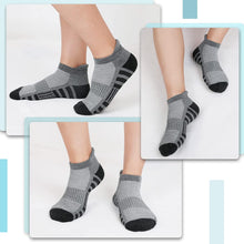 将图片加载到图库查看器，Airacker Ankle Athletic Running Socks Cushioned Breathable Low Cut Sports Tab Socks for Men and Women (6 Pairs)
