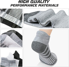 将图片加载到图库查看器，Airacker Ankle Athletic Running Socks Cushioned Breathable Low Cut Sports Tab Socks for Men and Women (6 Pairs)
