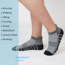 将图片加载到图库查看器，Airacker Ankle Athletic Running Socks Cushioned Breathable Low Cut Sports Tab Socks for Men and Women (6 Pairs)
