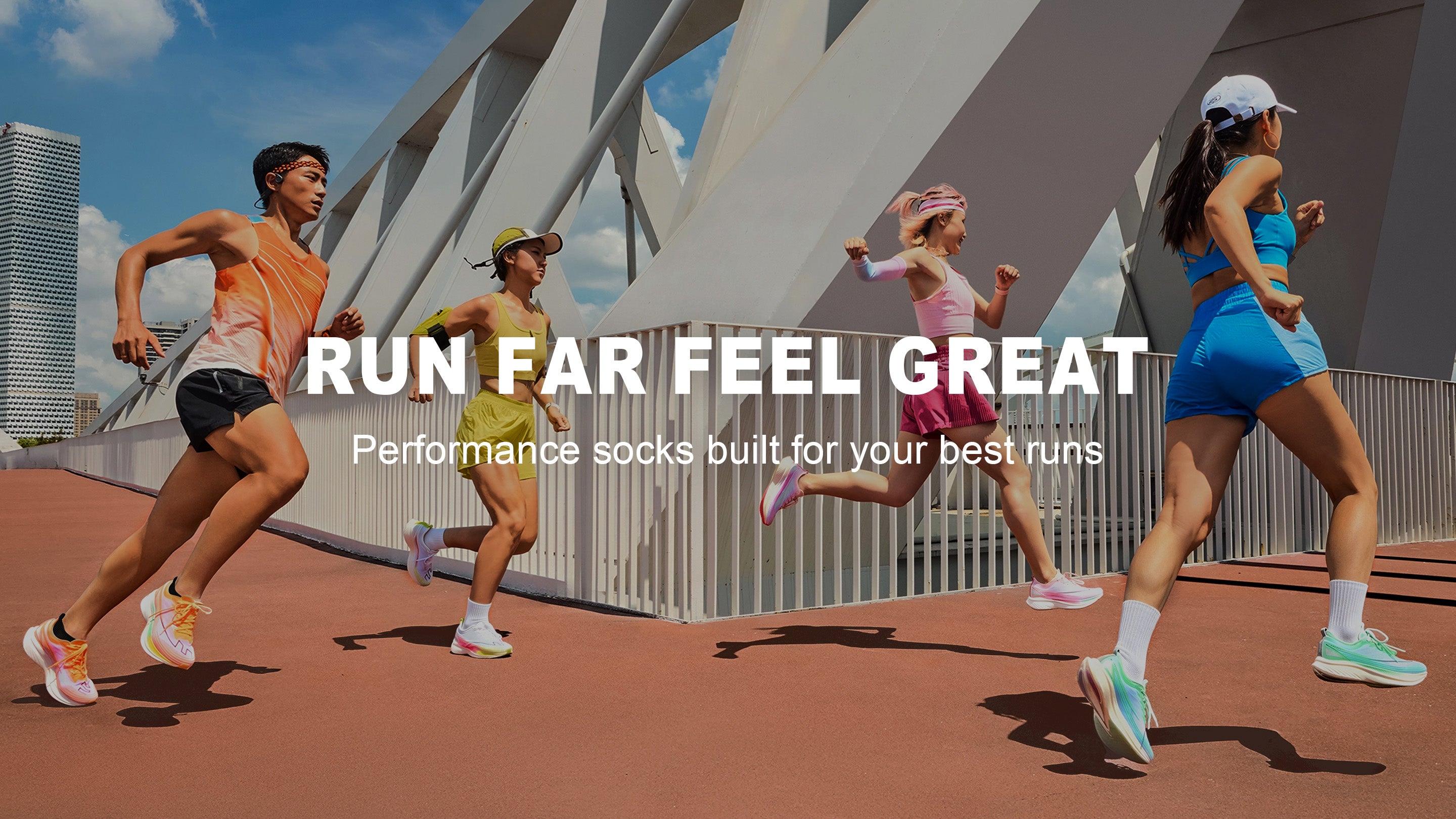 Run far. Feel great. Performance socks built for your best runs.